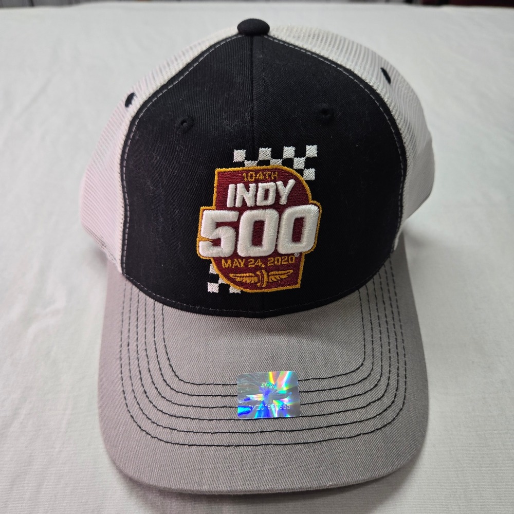 104th Indy 500 May 24 2020 Mesh Snapback Hat Black Gray Racing Motorsports